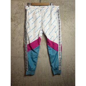 Rich Star XL Track Pants Mens White Teal Good Colorblock Logo Joggers